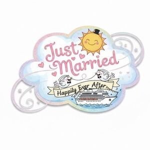 Just Married Cloud Sun Cruise‎ Ship or Car Photo Prop Sign Wedding Honeymoon